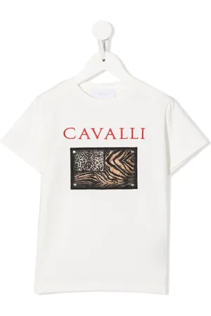 Roberto Cavalli Kortærmet T-shirt med Animalier-mærke