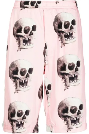 Endless Joy Bermuda-shorts med grafisk dødningehovedtryk