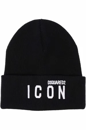 Dsquared2 Ribstrikket tørklæde med broderet logo