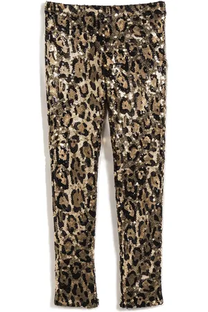 Dolce & Gabbana Leggings med leopardtryk og pailletter