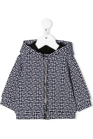 Balmain Kids Jakke med hætte og grafisk tryk