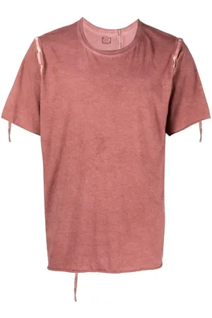 ISAAC SELLAM EXPERIENCE T-shirt med paneler og slitageeffekt