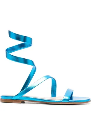 Gianvito Rossi Metallisk slå om-sandaler