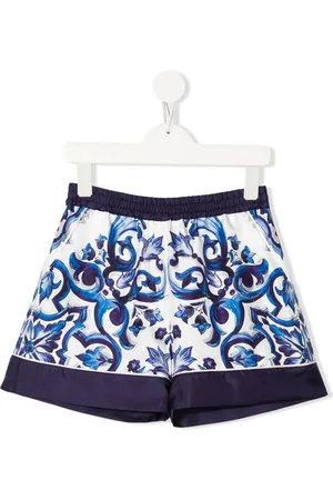 Dolce & Gabbana Højtaljede shorts med Majolica-tryk