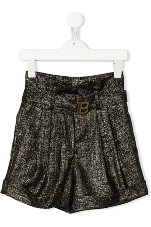 Balmain Metalliske højtaljede shorts