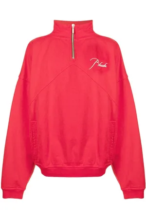 Rhude Sweatshirt med broderi og halv lynlås