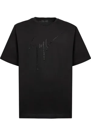 Giuseppe Zanotti T-shirt med rhinstensudmykket logo