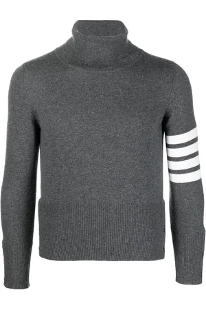 Thom Browne Stribet rullekrave i kashmir med fire barer