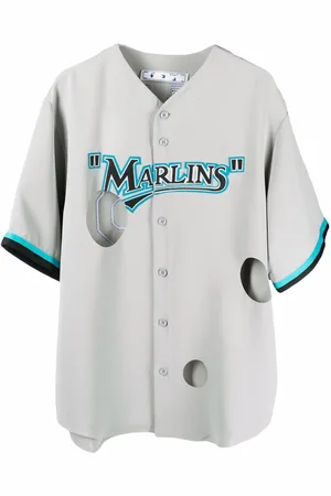 OFF-WHITE Miami Marlins trøje med udskæringsdetalje