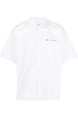 Marni Bowling-skjorte i poplin med logotryk