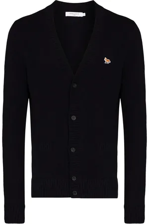 Maison Kitsuné Cardigan med V-hals og rævemærke