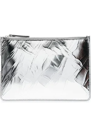 Maison Margiela Clutch i læder med metallisk finish