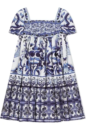 Dolce & Gabbana Bomuldskjole med Majolica-tryk