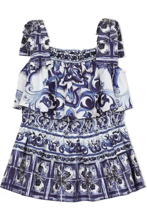 Dolce & Gabbana Poplin-top med Majolica-tryk