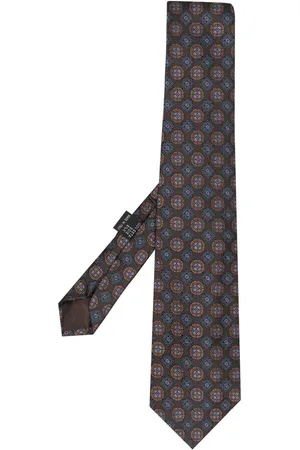 VERSACE Silkeslips med geometrisk blomstret tryk fra 1990