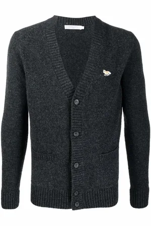 Maison Kitsuné Cardigan med V-hals og rævemærke