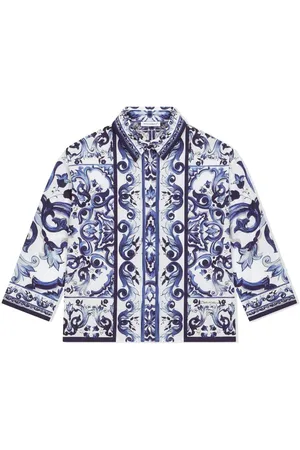 Dolce & Gabbana Poplin-skjorte med Majolica-tryk