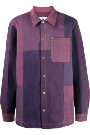 Marine Serre Patchwork-skjorte med halvmåne