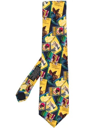 VERSACE Silkeslips med grafisk tryk fra 1990
