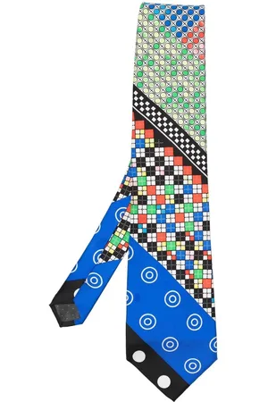 VERSACE Silkeslips med geometrisk tryk fra 1990