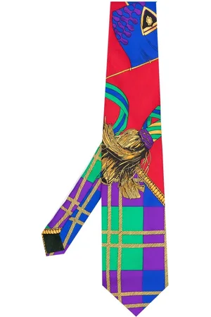 VERSACE Silkeslips med grafisk tryk fra 1990