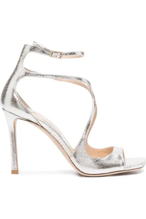 Jimmy Choo Azia 95mm sandaler i metallisk læder
