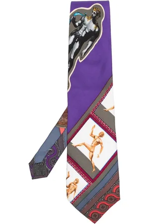 VERSACE Silkeslips med grafisk tryk fra 1990
