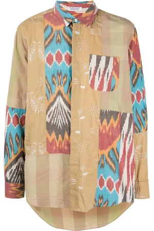 ENGINEERED GARMENTS Langærmet skjorte med patchwork og striber