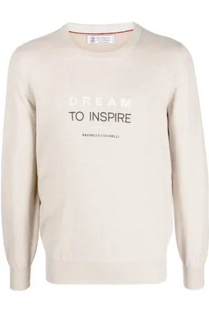 Brunello Cucinelli Kashmir-T-shirt med logotryk