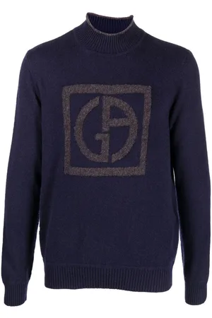Giorgio Armani Trøje med høj hals og præget logo