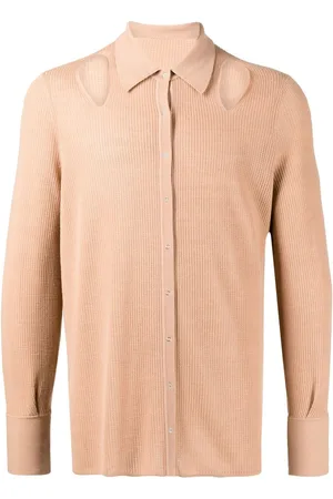 DION LEE Ribbet pointelle-skjorte i uldblanding