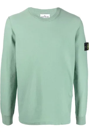 Stone Island Trøje med rund hals og kompasmærke