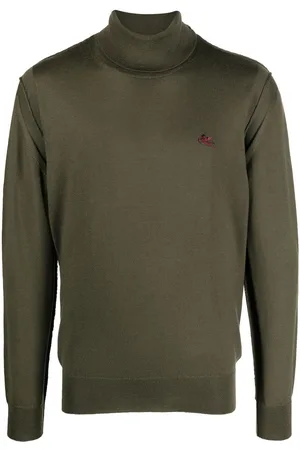 Etro Trøje med broderet logo og rullekrave