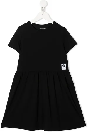 Mini Rodini Kortærmet shift-kjole med logo