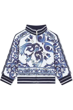 Dolce & Gabbana Sweatshirt med Majolica-tryk og lynlås