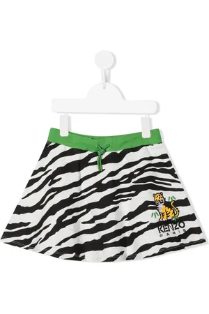 Kenzo Nederdel med broderet logo og zebratryk