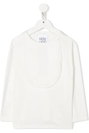 DOUUOD KIDS Langærmet T-shirt med flæsedetalje
