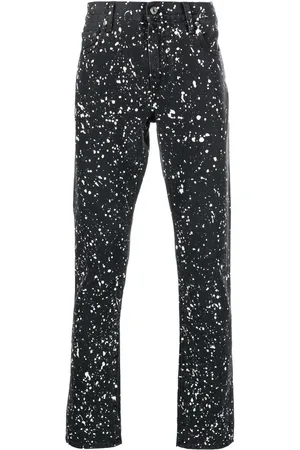 OFF-WHITE Diag-stribede skinny-jeans med malingssprøjt