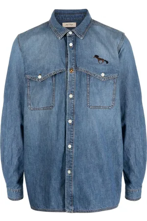 NICK FOUQUET Skjorte-jakke i denim med trykknaplukning