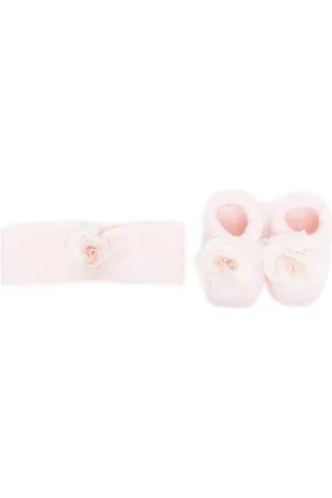 La Perla Sæt med hårbånd og støvletter med blomstret applikation