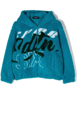 Dsquared2 Jakke med hætte, logotryk og lynlås