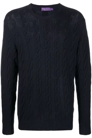 Ralph Lauren Sweater i kabelstrik med rund hals