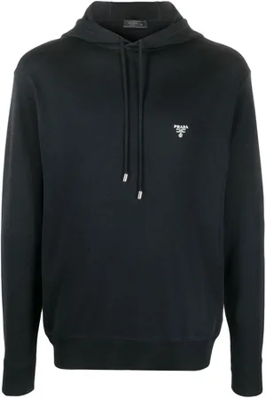 Prada Strikket hættetrøje med broderet logo
