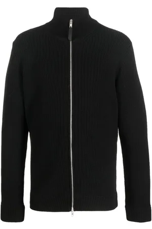 Maison Margiela Ribstrikket cardigan med lynlås
