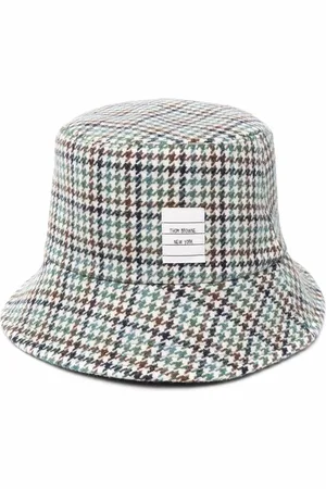 Thom Browne Houndstoothmønstret bøllehat med mærke-applikation