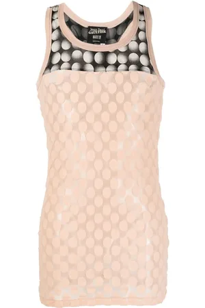 Jean Paul Gaultier Polkaprikket gennemsigtig tanktop fra 00