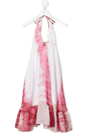Little Bambah Lang kjole med halterneck og batiktryk