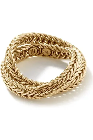 John Hardy Krydset Kami Chain 4.5mm ring i 14 karat gult guld