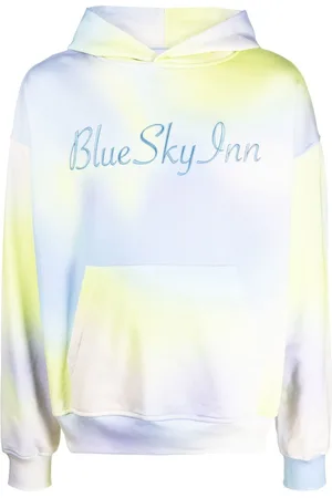 BLUE SKY INN Hættetrøje med broderet logo og batiktryk
