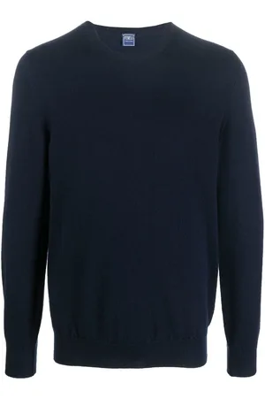 FEDELI Finstrikket sweater med rund hals